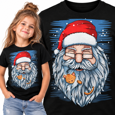 KOSZULKA DZIECIĘCA ŚWIĄTECZNA CAT SANTA